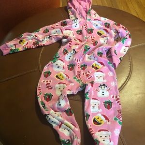 Footless one piece Xmas pajamas